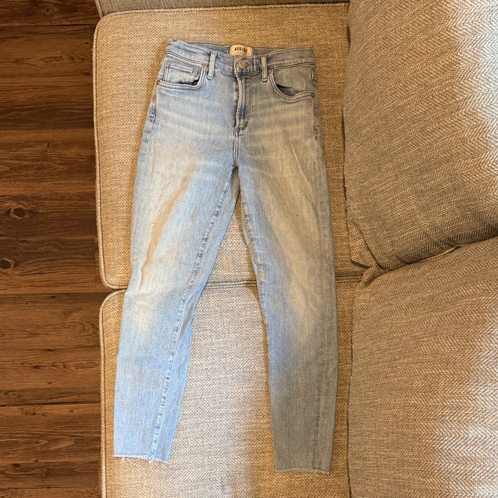 Agolde Women's Light Blue Straight Leg Jeans